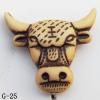 Imitate Wood Acrylic Beads, Cattle Head 28x25x11mm Hole:2mm, Sold by bag