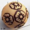 Imitate Wood Acrylic Beads, Round 23mm Hole:2.5mm, Sold by bag