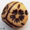 Imitate Wood Acrylic Beads, 19x20mm, Hole:3mm, Sold by bag