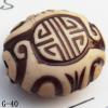 Imitate Wood Acrylic Beads, Flat Oval, 18x22x11mm, Hole:2.5mm, Sold by bag