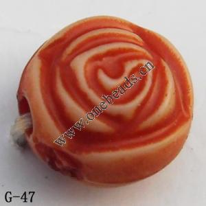 Imitate Wood Acrylic Beads, Flat Round, 8x8x6mm, Hole:1mm, Sold by bag