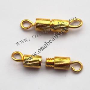 Turnbuckle Clasps, Brass, 15x3mm, Sold by Bag