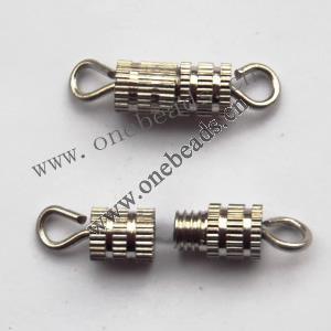 Turnbuckle Clasps, Brass, 15x4mm, Sold by Bag