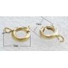 Spring Rings Clasps, Brass Ni-free & Pb-free, 9x6mm, Sold by PC