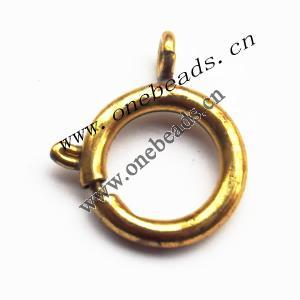 Brass Spring Ring Clasp, 6mm, Sold by Bag