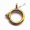 Brass Spring Ring Clasp, 6mm, Sold by Bag