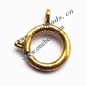 Brass Spring Ring Clasp, 9mm, Sold by Bag