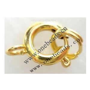 Spring Rings Clasps, Brass, 9mm, Sold by PC