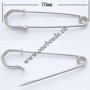 Iron Brooch Stick Pin,70mm, Sold by bag