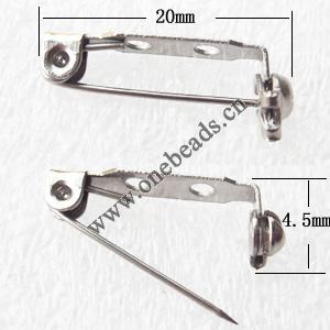 Iron Safety Brooch Pin,20x4.5mm, Sold by bag