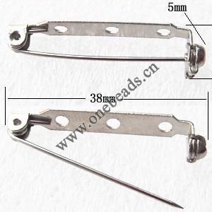 Iron Safety Brooch Pin,38x5mm, Sold by bag