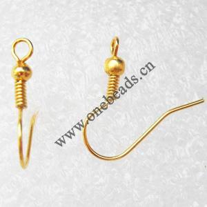 Earring Hook, Iron Lead-free & Nickel-free 19mmx18mm, hole: 2mm Sold by bag