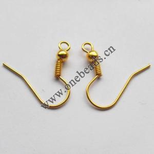 Copper Earring Hook, 19mmx18mm, hole: 2mm Sold by bag