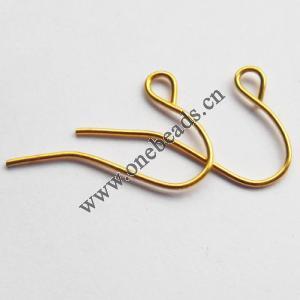 Copper Earring Hook, Nickel-free 0.5mmx19mm, hole: 2mm  Sold by bag
