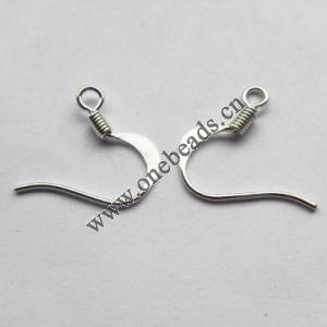 Copper Earring Hook-Flat, Nickel-free 0.5x13mm, hole: 2mm  Sold by bag