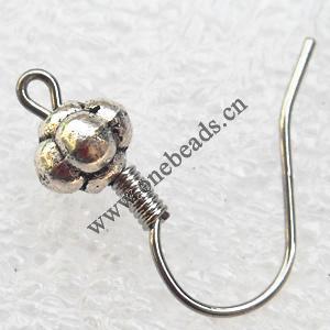 Iron Hook/Hoop Earwires, Pb-free 5x6mm, Sold by bag