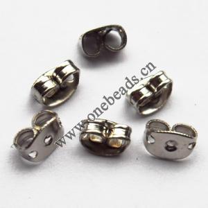 Copper  Earring Back Stopper Finding, 6mm long,4mm wide, 3mm thick, hole:1.2 mm Sold by Bag