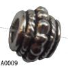 Zinc Alloy Jewelry Findings Lead-free  Cylinder 6x8mm hole=3.2mm Sold per pkg of 700