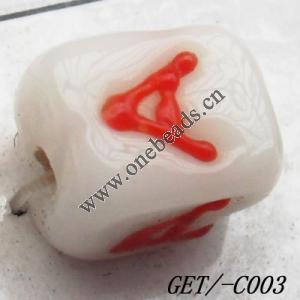 Handmade Lampwork Beads, Trapezium 11x9mm Hole=1.5mm, Sold by PC