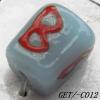 Handmade Lampwork Beads, Trapezium 10x9mm Hole=1.5mm, Sold by PC