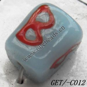 Handmade Lampwork Beads, Trapezium 10x9mm Hole=1.5mm, Sold by PC