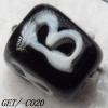 Handmade Lampwork Beads, Trapezium 10x9mm Hole=1.5mm, Sold by PC