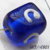 Handmade Lampwork Beads, Trapezium 10x9mm Hole=1.5mm, Sold by PC