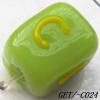 Handmade Lampwork Beads, Trapezium 10x9mm Hole=1.5mm, Sold by PC