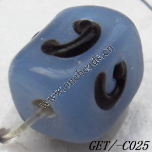 Handmade Lampwork Beads, Trapezium 10x9mm Hole=1.5mm, Sold by PC