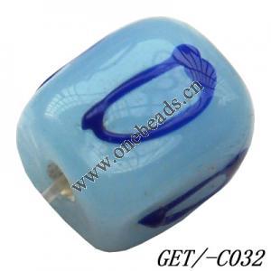 Handmade Lampwork Beads, Trapezium 10x9mm Hole=1.5mm, Sold by PC