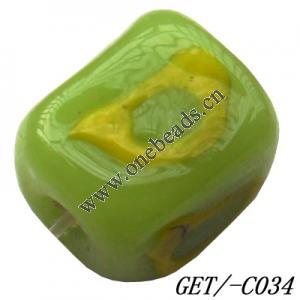 Handmade Lampwork Beads, Trapezium 10x9mm Hole=1.5mm, Sold by PC