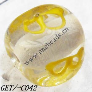 Handmade Lampwork Beads, Trapezium 10x9mm Hole=1.5mm, Sold by PC