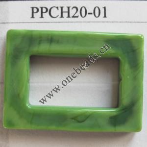 Handmade Lampwork Beads, Hollow Rectangular 24x34x5mm, Sold by PC