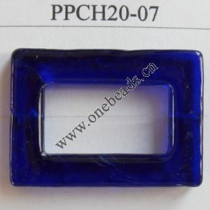 Handmade Lampwork Beads, Hollow Rectangular 24x34x11mm, Sold by PC