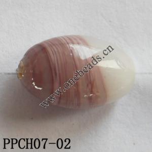 Lampwork Beads, Flat Oval 10x17mm Hole=2mm, Sold by PC