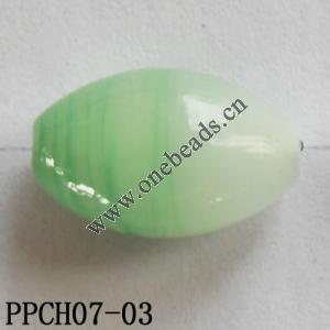 Lampwork Beads, Flat Oval 10x15mm Hole=2mm, Sold by PC