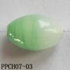 Lampwork Beads, Flat Oval 10x15mm Hole=2mm, Sold by PC