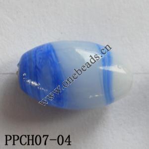 Lampwork Beads, Flat Oval 10x17mm Hole=2mm, Sold by PC