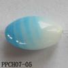 Lampwork Beads, Flat Oval 10x17mm Hole=2mm, Sold by PC