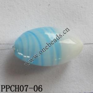 Lampwork Beads, Flat Oval 10x17mm Hole=2mm, Sold by PC