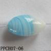 Lampwork Beads, Flat Oval 10x17mm Hole=2mm, Sold by PC