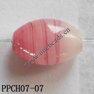 Lampwork Beads, Flat Oval 10x17mm Hole=2mm, Sold by PC