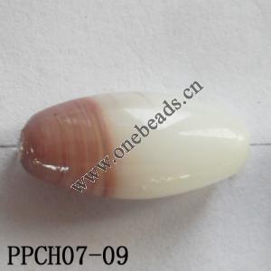 Lampwork Beads, Flat Oval 20x10mm Hole=2mm, Sold by PC