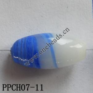 Lampwork Beads, Flat Oval 20x10mm Hole=2mm, Sold by PC