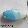 Lampwork Beads, Flat Oval 20x10mm Hole=2mm, Sold by PC