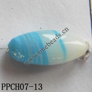 Lampwork Beads, Flat Oval 20x10mm Hole=2mm, Sold by PC