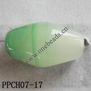 Lampwork Beads, Flat Oval 10x18mm Hole=2mm, Sold by PC