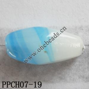 Lampwork Beads, Flat Oval 10x18mm Hole=2mm, Sold by PC