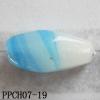 Lampwork Beads, Flat Oval 10x18mm Hole=2mm, Sold by PC