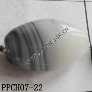 Lampwork Beads, Flat Oval 14x22mm Hole=2mm, Sold by PC